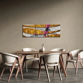 Obraz abstrakcji (z zegarem) (90x30 cm)