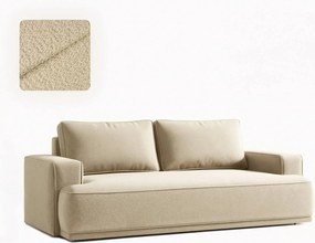 Sofa z Funkcją Spania CAMELIA Beżowa Boucle Nowoczesna