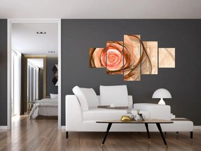 Obraz - Abstrakcyjny róż z białym tłem (125x70 cm)