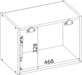 Kuchenna szafka modułowa wisząca okapowa BELLA GO-50/36 popiel połysk