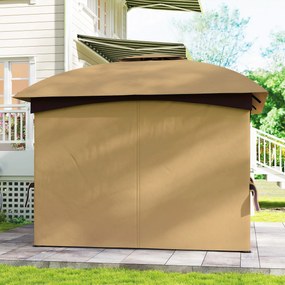 Outsunny 3,4 x 3,4 m Pawilon Ogrodowy z Wentylacyjnym Dachem, Łukowymi Oknami, Stelażem Stalowym, Beżowy