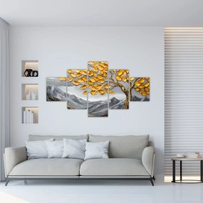 Obraz – Drzewo ze złotymi liśćmi (125x70 cm)