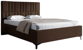 Brązowe łóżko z pikowanym zagłówkiem 4 rozmiary C2-B81
