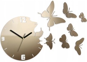 Zegar ścienny nowoczesny cichy do salonu lub sypialni akrylowy z motylami