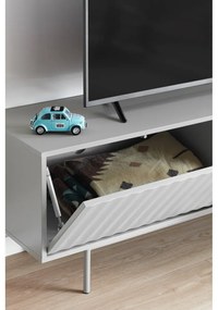 Szaro-naturalna szafka pod TV w dekorze dębu 140x52 cm Sierra – Teulat