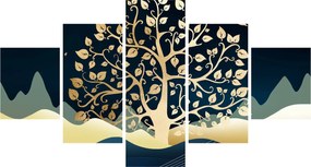 Obraz złotego drzewa (125x70 cm)