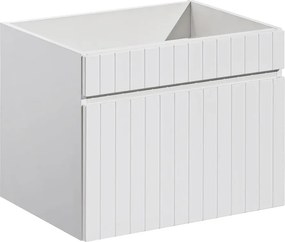 Biała ścienna szafka umywalkowa 60 cm z lamelami P0-K09