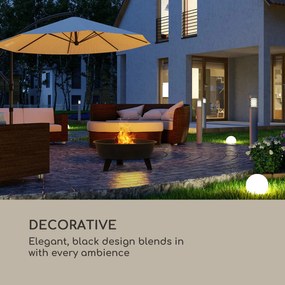 Blumfeldt Nolana 71cm Niskie Palenisko z grillem Czarny