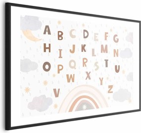 Plakat Literki 60x40 cm z ramą czarną z marginesem ARTGEIST B