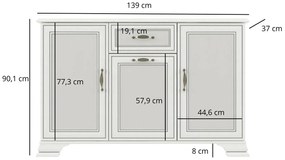 Duża komoda w stylu klasycznym fineline crema D5-W31