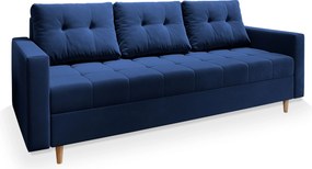 Masseno Sofa MILO z funkcją spania i pojemnikiem na pościel, Rozkładana sofa - Niebieski, KRONOS 09