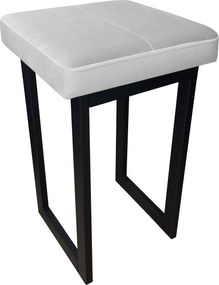Taboret SOLID tkanina Welur stelaż metalowy STOŁEK LOFT : Kolor Stelaża - Czarny , Kolor tkaniny - VELVET - MG39, Typ tkaniny - Velvet, Wysokość - 60 cm