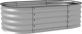 Outsunny Hochbeet Donica Warzywna, modularne łóżko wysokie, zabezpieczone krawędzie, design bez dna,  105 x 62 x 30 cm, Srebrny