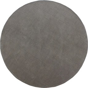Okrągły dywan 100% wełna tkany ręcznie - śr. 200 cm - Taupe - 1800g/m² - SELINA