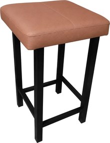 Taboret Klasyk tkanina Eko-skóra podstawa metalowa Stołek Loft : Kolor Stelaża - Czarny , Kolor tkaniny - EKO-SKÓRA - 14D, Typ tkaniny - Eko-skóra , Wysokość - 60 cm