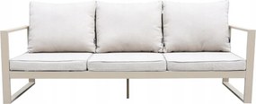Beżowy zestaw mebli ogrodowych tarasowych 4 el. aluminiowych sofa, kanapa