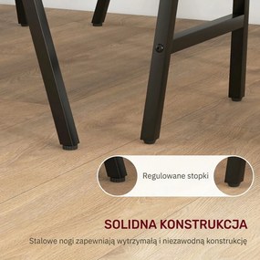 HOMCOM zestaw barowy stół i cztery krzesła tapicerowane beżowe nowoczesny komplet do jadalni kuchni | Aosom PL