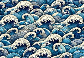 Fototapeta - Niebieskie fale (196x136 cm)