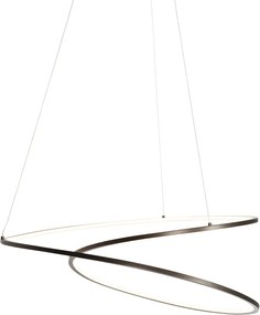 Designerska lampa wisząca brązowa 72 cm z wbudowaną diodą LED z 3-stopniowym ściemniaczem - Rowan