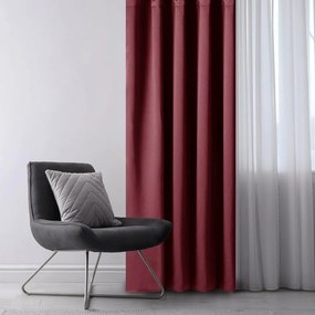 AmeliaHome Zasłona Blackout Oxford Pleat bordowy, 140 x 245 cm