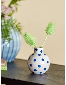 Biały ceramiczny ręcznie malowany wazon (wysokość 11 cm) Fian – Bloomingville