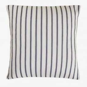 Kwadratowa Poduszka 45x45 Cm Z Bawełny Nexu Biały - Granatowy - Sklum