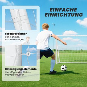 SPORTNOW Bramka 240×90×180 cm – wytrzymała siatka, rama z tworzywa, kotwy