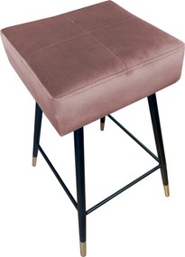 Hoker MAX krzesło barowe tkanina Welur podstawa metalowa : Kolor nogi - Czarno-złota stożek, Kolor tkaniny - VELVET - MG58, Typ siedziska - Siedzisko stałe