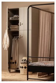 Jasnoszara szafa z litego drewna sosnowego 90x210 cm Mees – Basiclabel