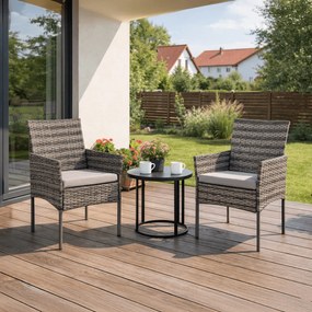 2x Krzesło Ogrodowe CORTO Szare Nowoczesne