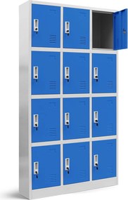 Szafa BHP z 12-skrytkami 90x40x185 cm Marcin szary/niebieski