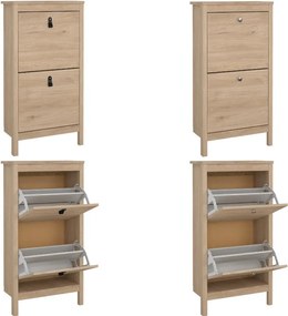 Wąska szafka na buty Madrid z 2 półkami, jackson hickory