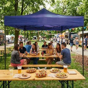 Pawilon ogrodowy eventowy FGA8, 3x3 m, automatyczny ze ściankami - namiot zamykany, niebieski