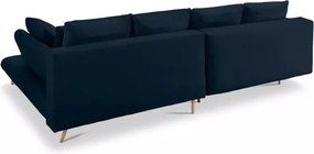 Narożnik MONTE Lewostronny z funkcją spania, pojemnikiem i poduszkami, Sorriso 13 Niebieski WERSAL