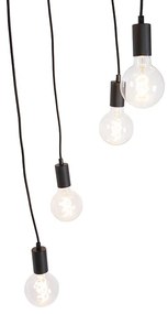 Nowoczesna lampa wisząca czarna 35cm 5-źródeł światła - Facil Nowoczesny Oswietlenie wewnetrzne