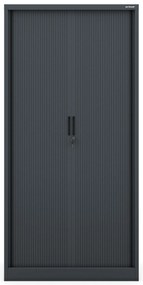 Metalowa szafa biurowa na akta z roletą DAMIAN, 900 x 1850 x 450 mm, antracytowa