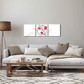 Obraz - Różowa abstrakcja kwiatowa N⁰3 (z zegarem) (90x30 cm)