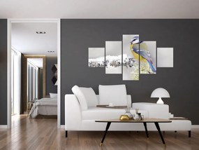 Obraz - Sikora modraszka w lesie (125x70 cm)