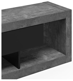 Czarno-szara szafka pod TV w dekorze betonu 175x52 cm Nara – TemaHome