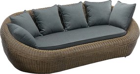 Kanapa 3-osobowa ogrodowa z technorattanu naturalny ciemny - WHITEHEAVEN marki MYLIA