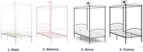 Różowe metalowe łóżko z baldachimem 100x200 cm - Ifrexi