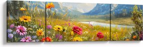 Obraz - Malowany krajobraz (170x50 cm)