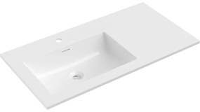 Mexen Otis umywalka wpuszczana w blat lewa 91 x 46,5 cm, biała połysk - 25189000L