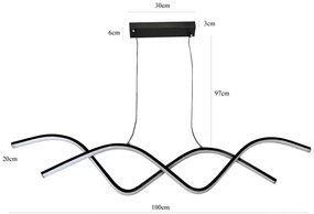 Lampa nowoczesna LED wisząca sufitowa AT55-1DSL-Black
