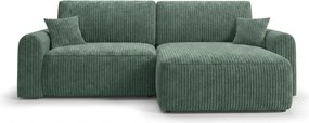 Rozkładana dwustronna sofa narożna w kształcie L NORDEN TILIA 250x140 cm, zielona