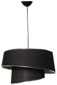 Lampa wisząca w czarno-srebrnym kolorze z tekstylnym kloszem ø 32 cm Barette – Opviq lights