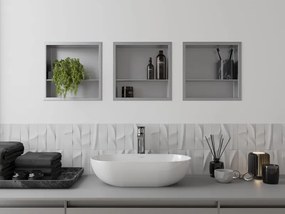 Mexen X-Wall-R półka wnękowa z kołnierzem i półką 30 x 30 cm, inox - 1910303010S