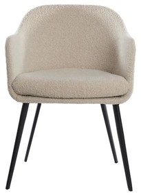 Kremowy tapicerowany fotel jadalniany z podłokietnikami Leone – Light &amp; Living