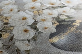 Obraz bukiet kwiatów w czarnej wazie