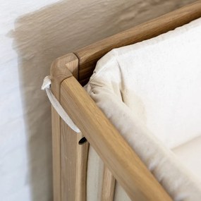 Łóżeczko z litego drewna dębowego z regulowaną wysokością 60x120 cm w naturalnym kolorze Forrest – Vipack